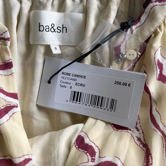 BA&SH Candice Wrap Midi Dress | Printed Crepe de Chine | Size 2 (0) | NWT - Picture 15 of 16